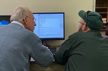 Jesse_student Jesse with a student