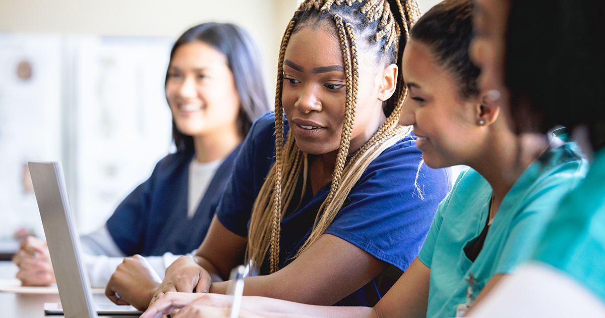 nursing students collaborating