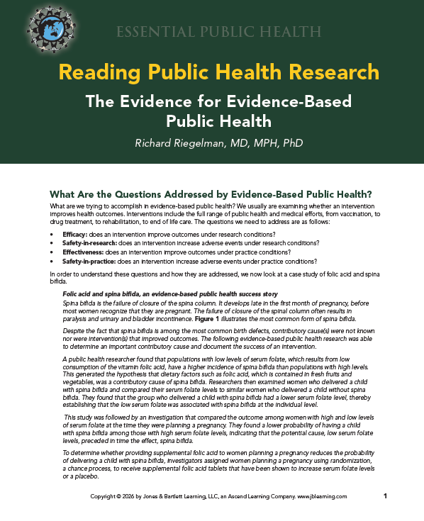 Reading Public Health Research